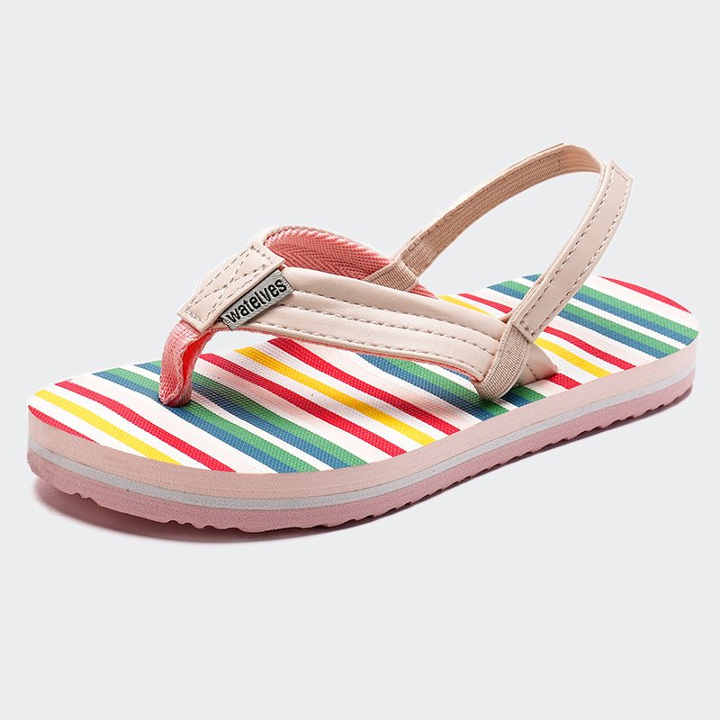 KIDS Flip Flops LZ003-Pink green - Watelves.com