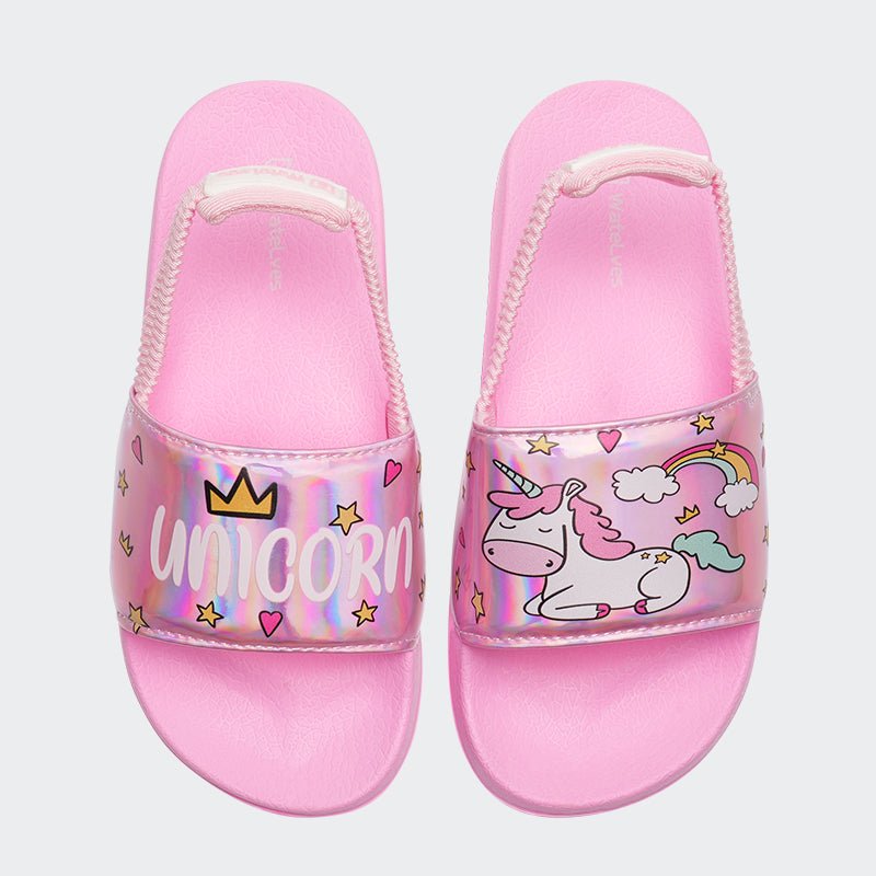 Kids Sandals with Straps JB044-Pink unicorn - Watelves.com