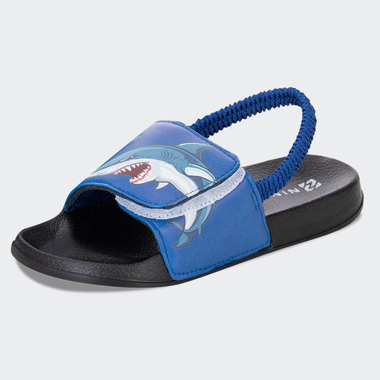 Kids Slide Sandals JB-Black blue shark - Watelves.com