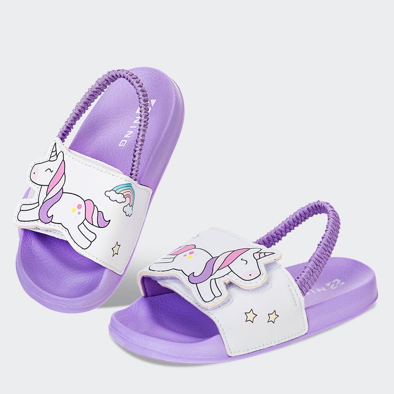 Kids Slide Sandals JB003-Purple - Watelves.com