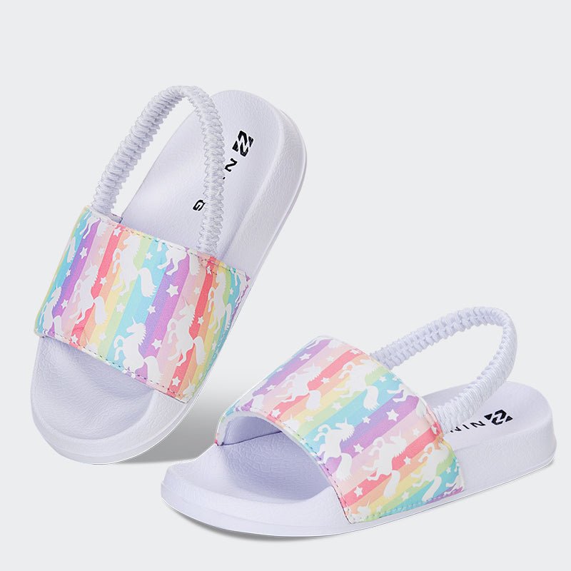 Kids Slide Sandals JB006-White - Watelves.com