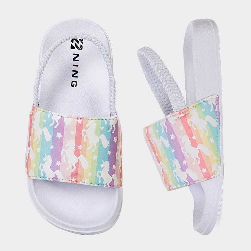 Kids Slide Sandals JB006-White - Watelves.com