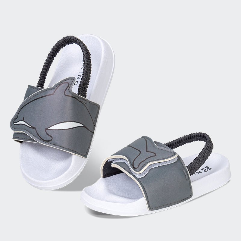 Kids Slide Sandals JB016-Grey shark - Watelves.com
