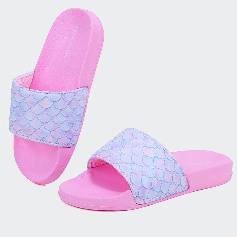 KIDS SLIDE SANDALS JB505-Fish scales - Watelves.com