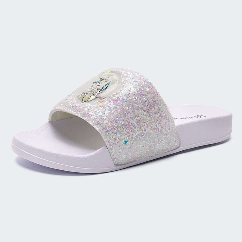 KIDS SLIDE SANDALS JB508-Shiny Unicorn - Watelves.com