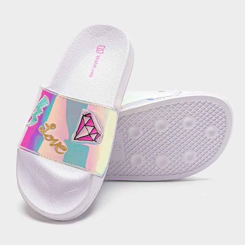 KIDS SLIDE SANDALS JB509-Mirror Unicorn - Watelves.com