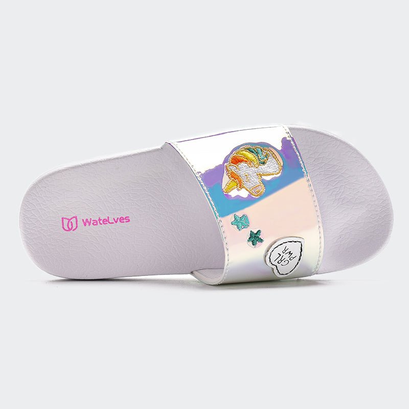 KIDS SLIDE SANDALS JB509-Mirror Unicorn - Watelves.com