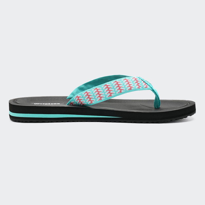 Womens Flip Flops LZ202-Red green - Watelves.com