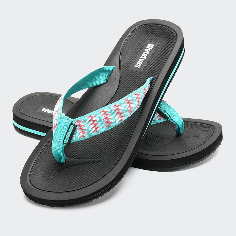 Womens Flip Flops LZ202-Red green - Watelves.com