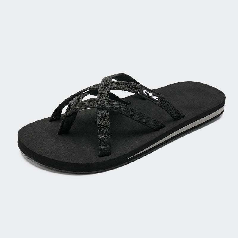 Womens Flip Flops LZ501- Black - Watelves.com