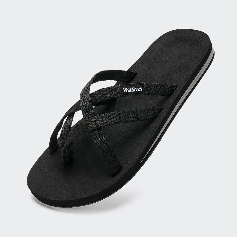 Womens Flip Flops LZ501- Black - Watelves.com