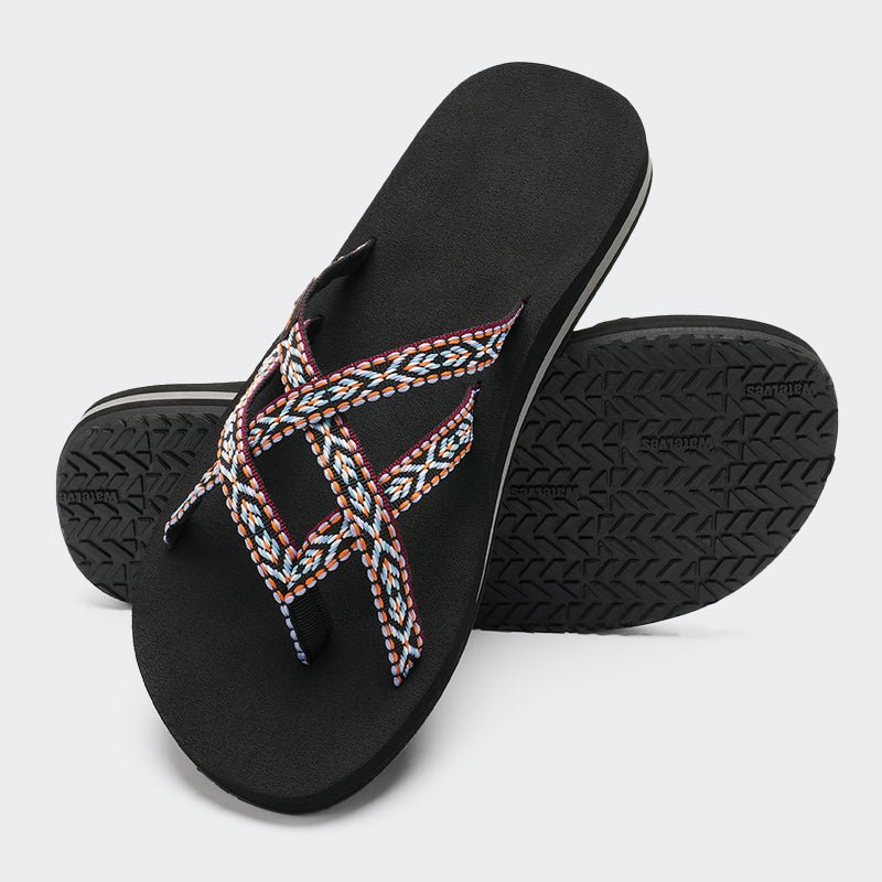 Womens Flip Flops LZ501-Orange blue - Watelves.com