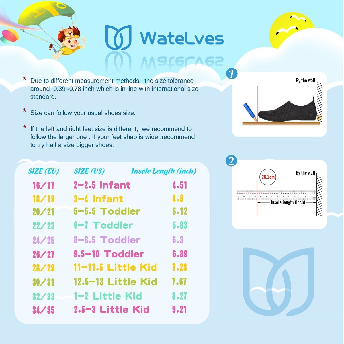 Kids Water Socks CX-A/B Big small sharks - Watelves.com