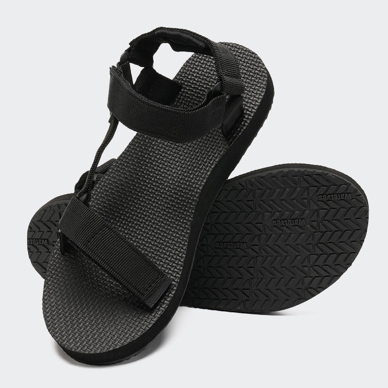 Women Sports Sandals LZ101-Pure black - Watelves.com
