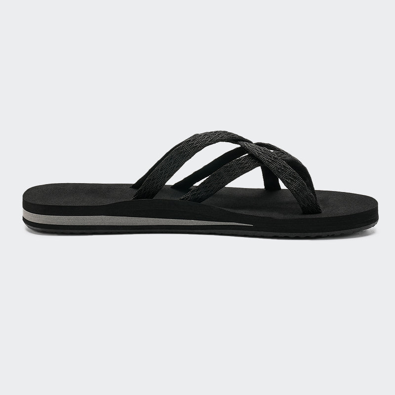 Womens Flip Flops LZ501- Black - Watelves.com