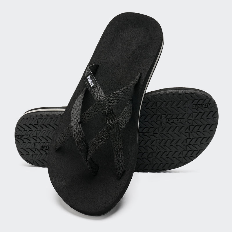 Womens Flip Flops LZ501- Black - Watelves.com