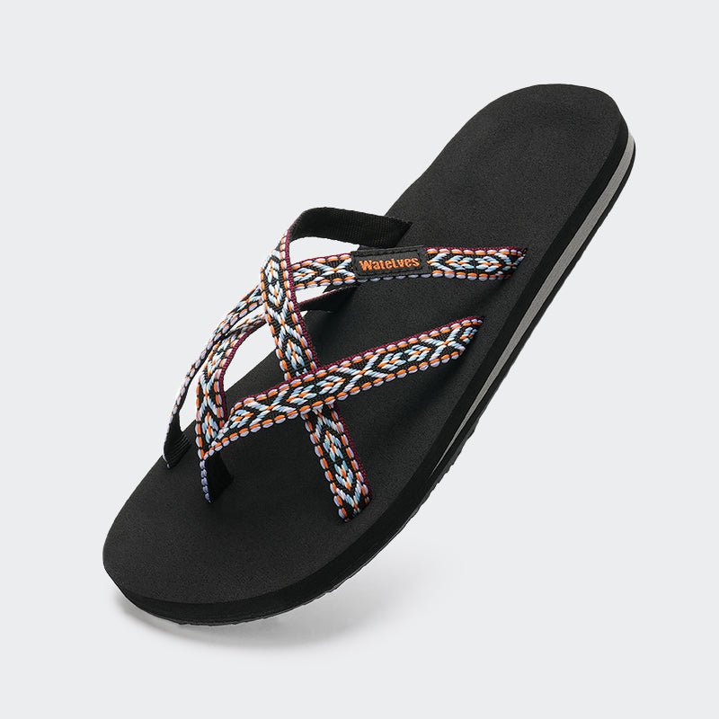 Womens Flip Flops LZ501-Orange blue - Watelves.com